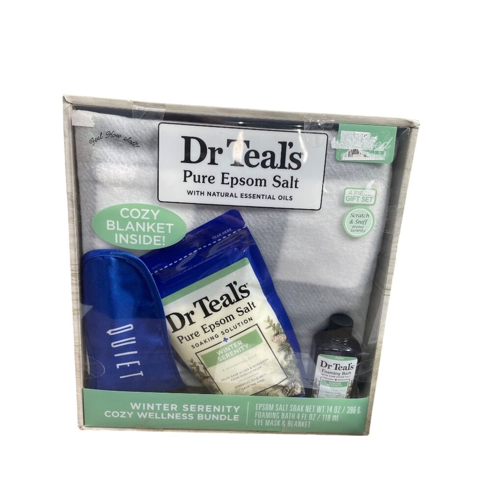 Dr Teals Winter serenity epsom salt blanket foam eye 4 Piece Gift Set SKU 9785